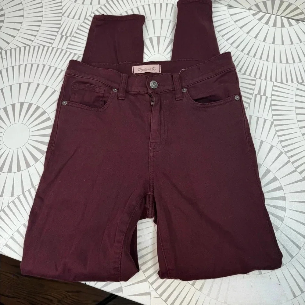 Madewell Women’s 9” Hi Rise Skinny Skinny Pants Burgundy Size 26